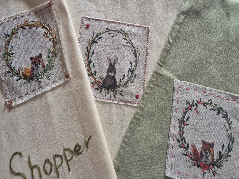 Shopper verde con cuore